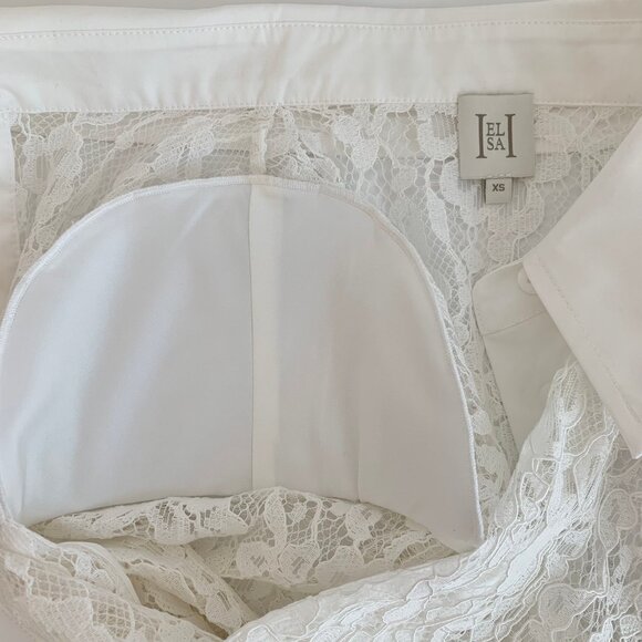 Helsa The Lace Shirt With Shoulder Pad - Picture 12 of 12